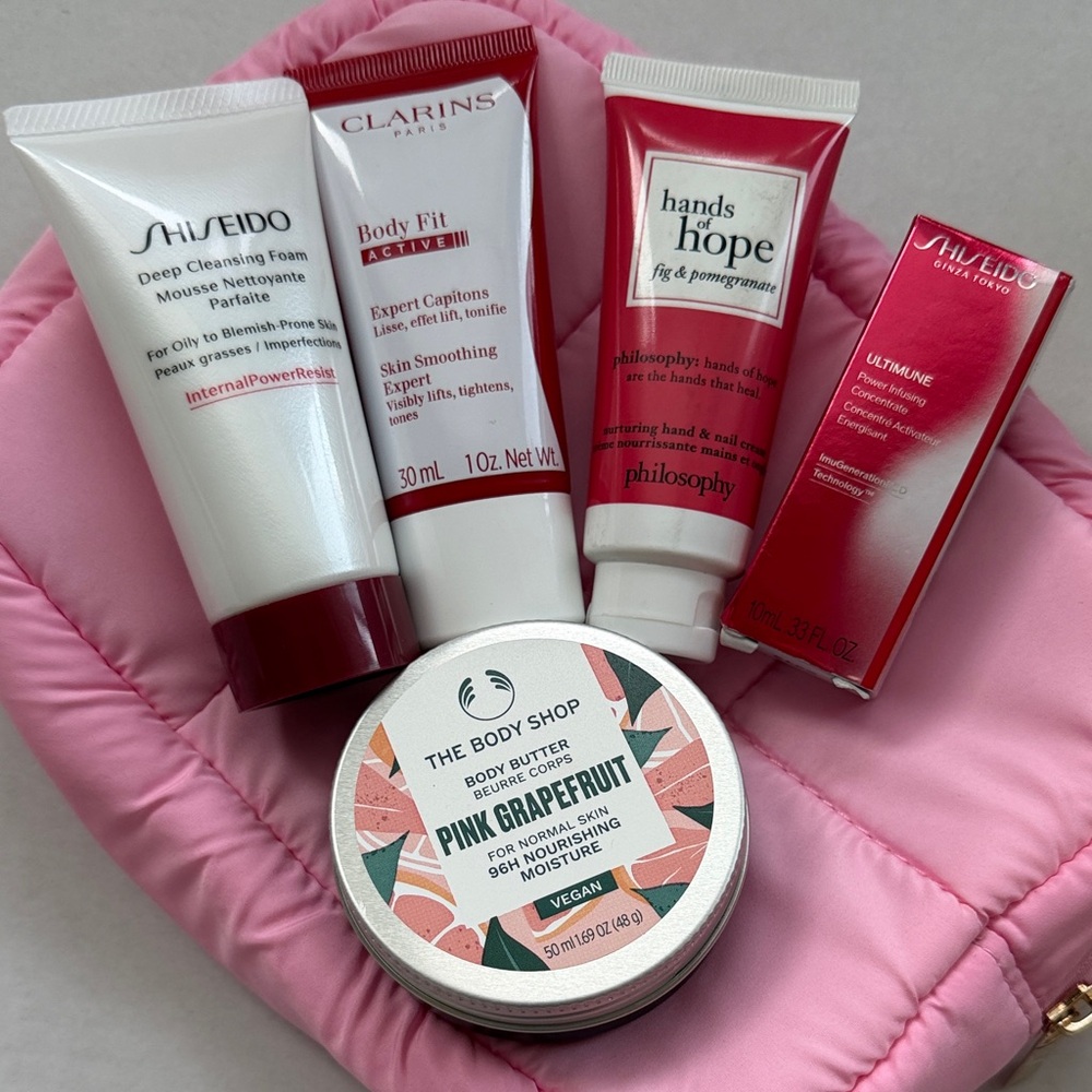 Luxury Glow & Body Care Set | Shiseido • Clarins • TBS | New